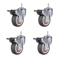 thumbnail image 1 of 4 Pcs 2 Inch Stem Caster Wheels TPR Screw Lever Universal Castors Swivel Stem Wheels With M8 Thread Rods For Carts Furniture ,Easy to Use, 1 of 6