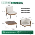 thumbnail image 4 of LazySunsets 7-Piece Beige All Weather Wicker Patio Sectional Conversation Set, Thick Water Resistant Cushions & Tempered Glass Coffee Table for Backyard Poolside Porch Garden, 4 of 8