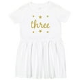 thumbnail image 3 of Inktastic 3rd Birthday Gold 3 Year Old Girls Toddler Dress, 3 of 5