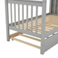 thumbnail image 6 of Bellemave Wood Twin over Twin Bunk Bed with Trundle, Storage Stairs - Separate into 2 Twin Beds - Modern, Space-Saving Design  - Gray, 6 of 9