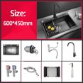 thumbnail image 1 of Multi-size Stainless Steel Kitchen Sink Single Bowl Nano Black Kitchen Fixtures Drain Kit Top Mount/Undermount, 1 of 5