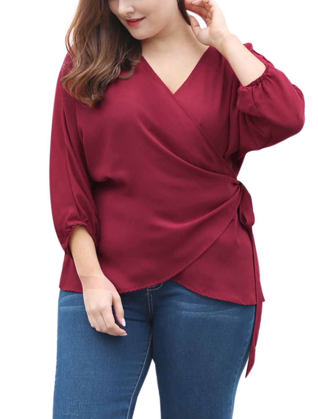 chiffon wrap top
