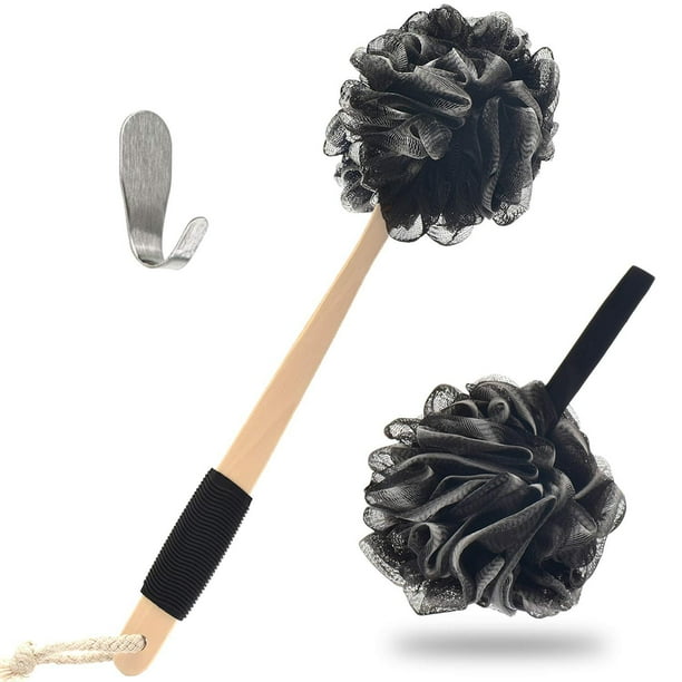 YOOVE Loofah Back Scrubber with Bamboo Charcoal Loofah Sponge with