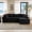 Black- Right, variant on L-Shape Cloud Couch Modular Sectional Sofa Corduroy Boneless Sofa Couch with Chaise, No Assembly Sofa for Living Room, Grey