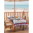 thumbnail image 2 of Outdoor Tablecloth with Umbrella Hole for Patio/Picnic/Party/Camping, USA 4th of July Waterproof Table Cloth Rectangle Table Cover Washable, Red Blue Plaid Floral Patriotic (54"x 80"), 2 of 8