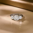 thumbnail image 4 of JeenMata 3.5 Carat Cushion Cut Moissanite Rings - Three Stone Engagement Rings in 18K White Gold Plating for Women, 4 of 11