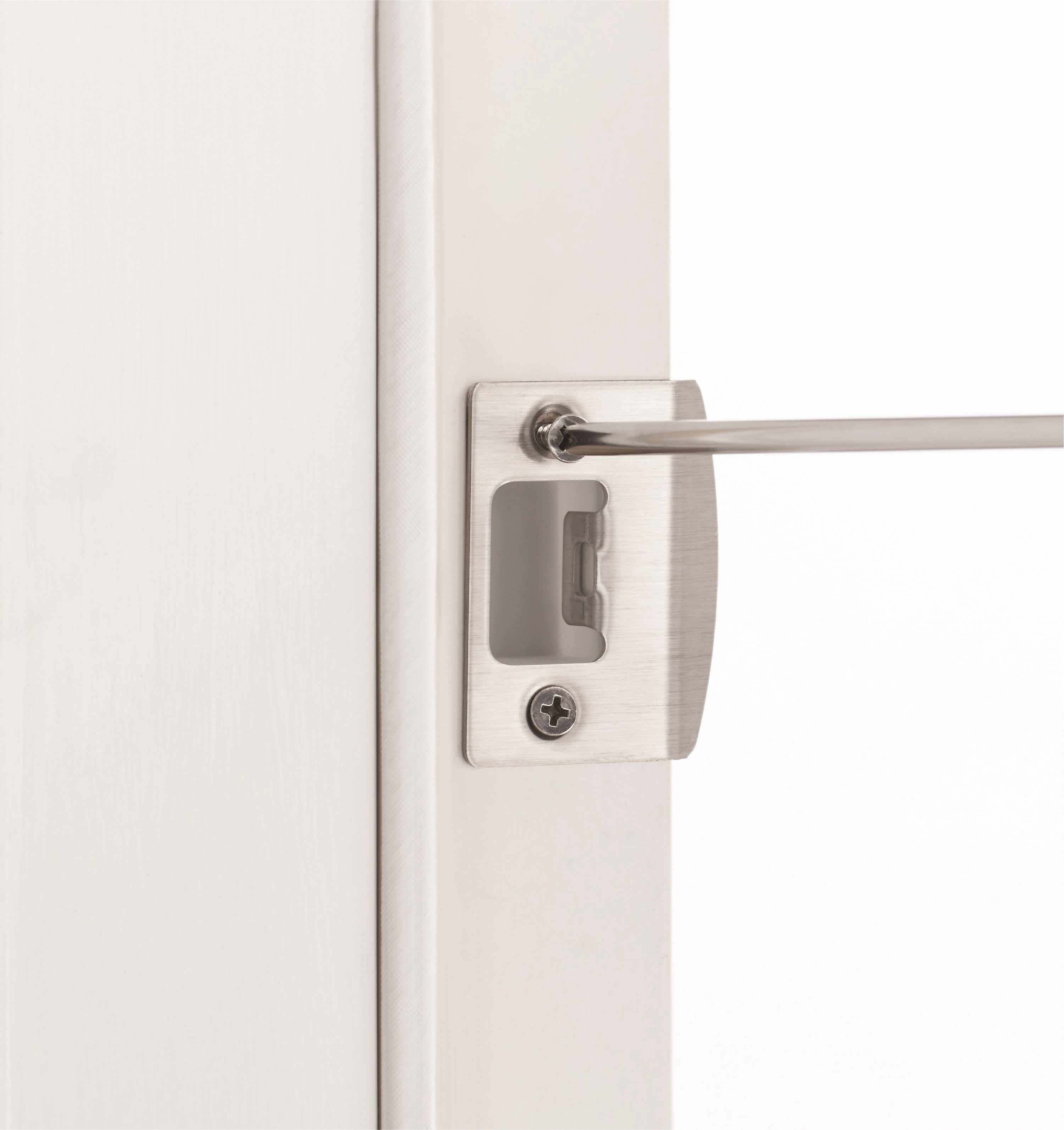 Hyper Tough Exterior Entry Classic Door Lever Satin Nickel Round Rosette