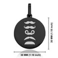 thumbnail image 2 of Stainless Steel Mustache Dad Round Medallion Keychain Circle Ring, 2 of 2
