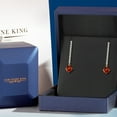 thumbnail image 5 of Gem Stone King 14K Yellow Gold Red Garnet and Lab Grown Diamond Dangle Earrings for Women | 2.76 Cttw | Gemstone January Birthstone | Round 6.5MM, 5 of 6