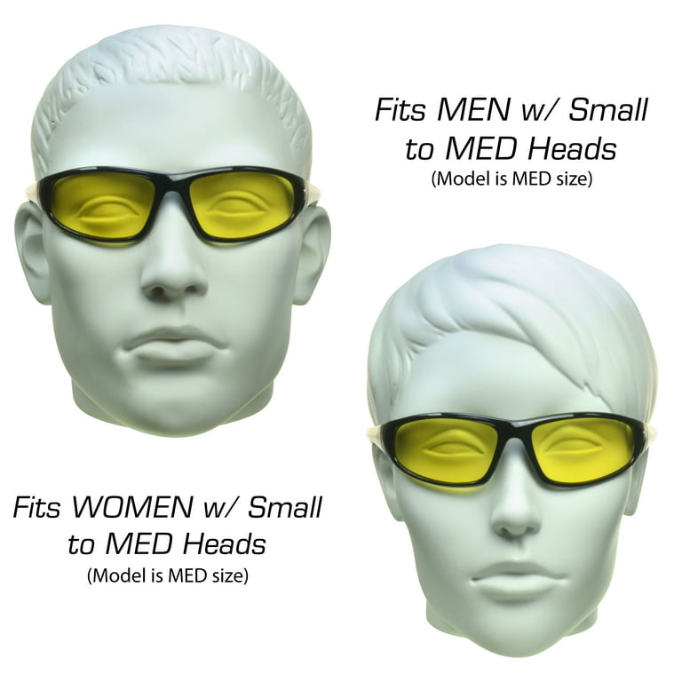 proSPORT Safety Glasses Yellow Night Z87 Protective Work Sport Wrap Men  Women 