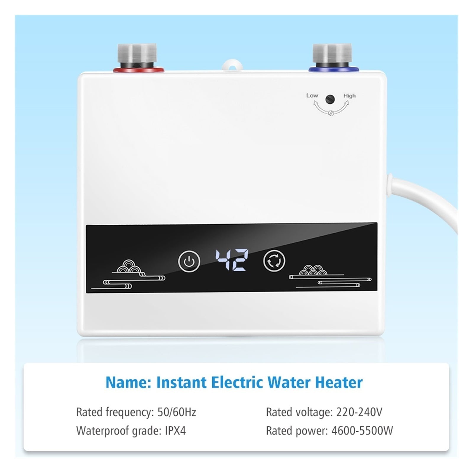 4600W Instant Tankless Water Heater Electric Heaters For Bathroom Hot Water Shower And Home Kitchen Faucet ,Safety Protections