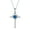 Blue, variant on Cross Necklace for Women, 925 Sterling Silver Birthstone Necklace with Rose Flower, Faith Jewelry Gifts for Women Mother Wife Her