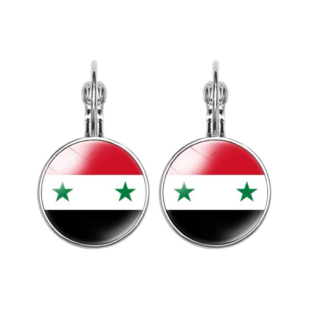 LUVCLS Pendientes con la bandera de Siria Joyería de moda para mujer Pendientes Accesorios Lote J1