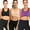 Black, Apricot, Purple, variant on Women Sports Bra, 3 pack Zipfront Padded Cups Comfort Sports Bra Zip Front Mesh Racerback Sports Bra  Active Gym Yoga Workout Sports Bras
