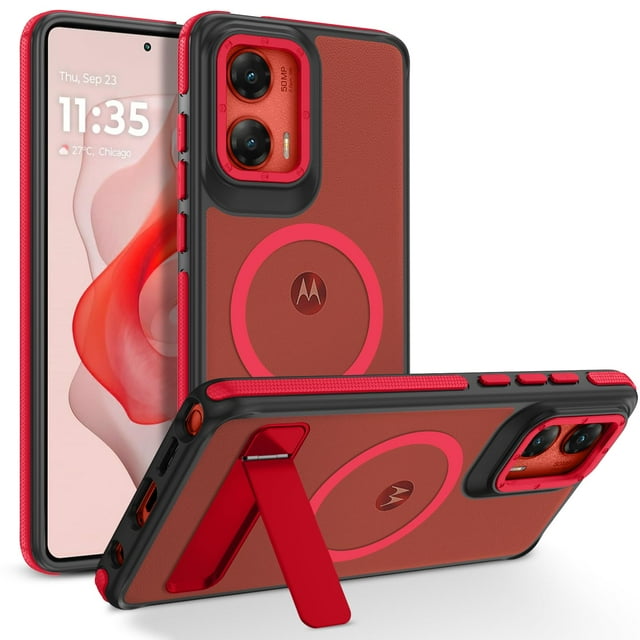 Funda GUAGUA para Moto G Stylus 5G 2024, 6.7 pulgadas, magnética, roja