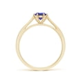 thumbnail image 2 of ANGARA Natural Tapered Shank Tanzanite Solitaire Ring with Diamonds in 14K Yellow Gold for Women (Size-5mm) | December Birthstone, Anniversary, Jewelry Gift for Women | Natural Tanzanite Ring, 2 of 9