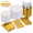 Gold, variant on PLERISE Disposable Dinnerware Set for 100 Guests, 600 Piece Plastic Party Tableware Set with Dinner Plates, Salad Plates, Cups, Forks, Knives and Spoons