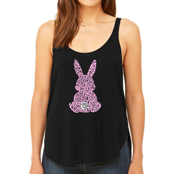 Women's Premium Word Art Flowy Tank Top - Easter Bunny