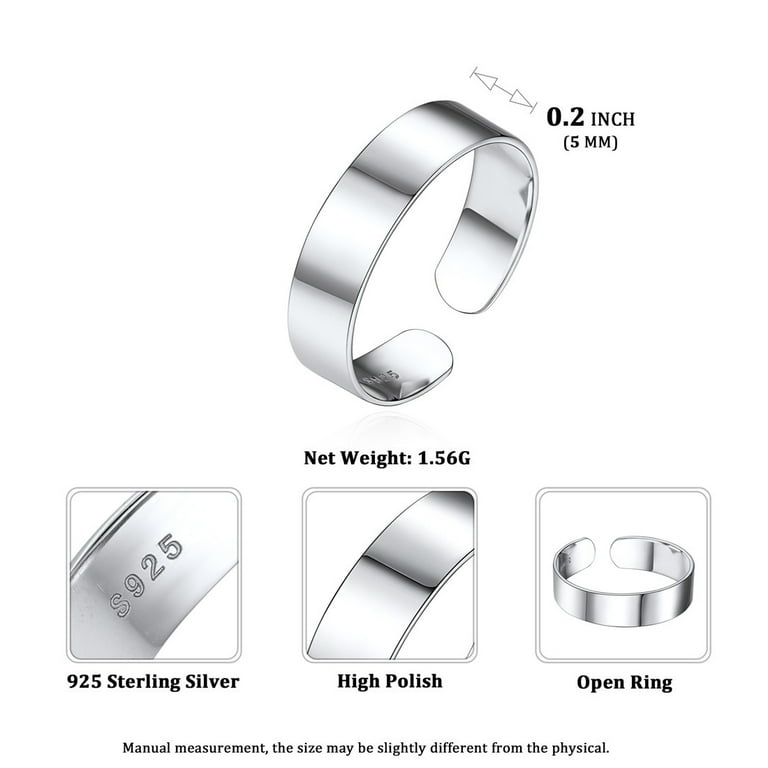 Band Ring Polished Solid Sterling Silver Mens Womens 5mm Band Ring Polished Solid Sterling Silver Mens Womens 5mm