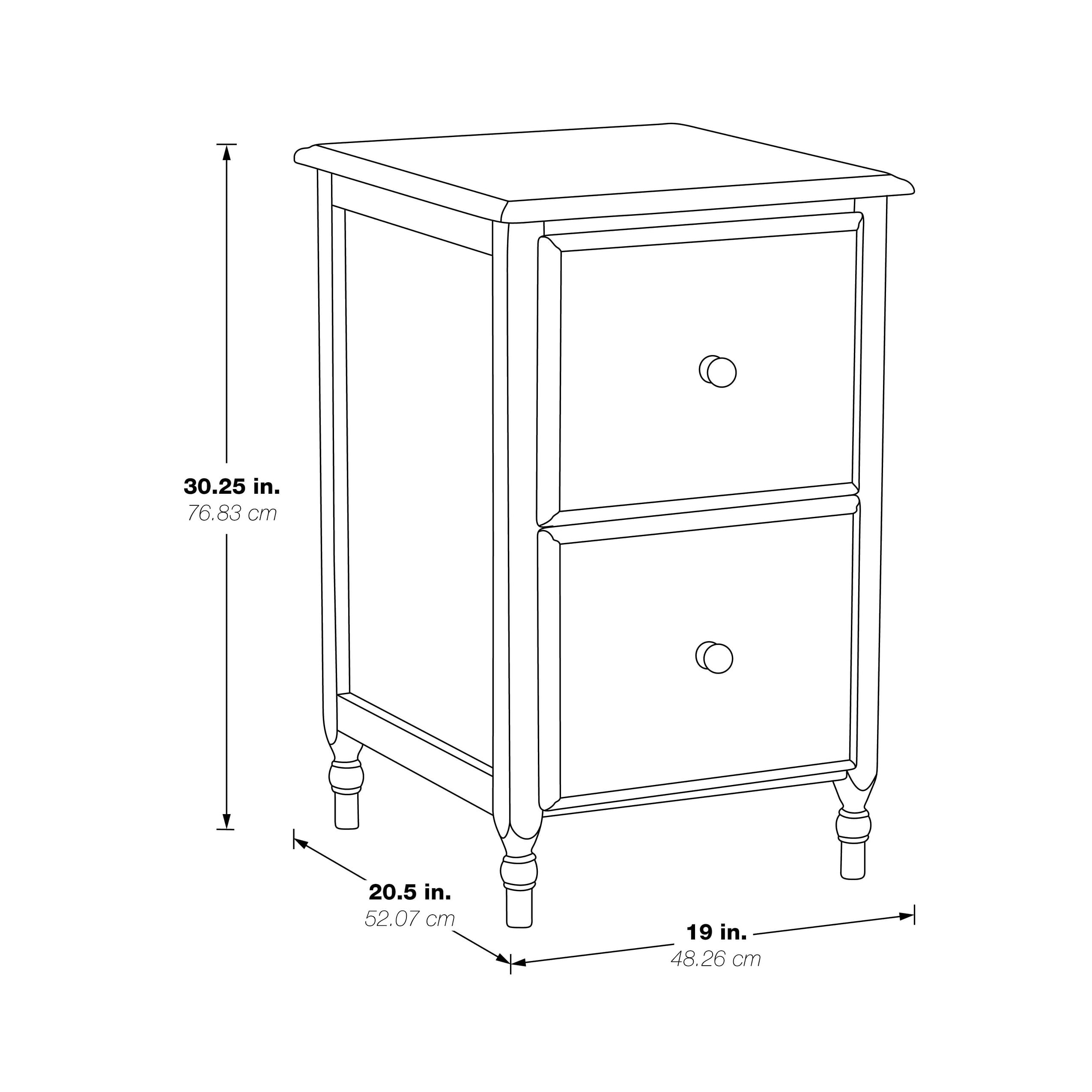 OSP Home Furnishings Knob Hill File Cabinet in Antique Cherry Finish