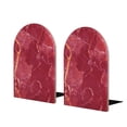thumbnail image 2 of Picia Abstract Red Marble Pattern Wood Bookends for Shelves,Non-slip Bookends, Heavy Duty Wooden Bookend Support,1 Pair, 2 of 8