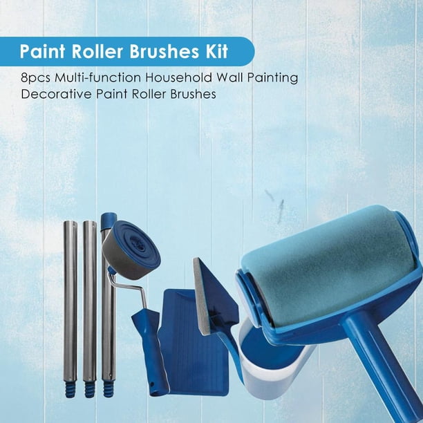 Juego de cepillos de rodillo para corredor de pintura de pared de 8 Uds. Herramientas decorativas de bricolaje para pared del hogar Likrtyny 3bd1xt9ax2bv7ly3