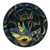 Mardi Gras Masks and Beads 9" Lunch Dinner Plates 8 ct