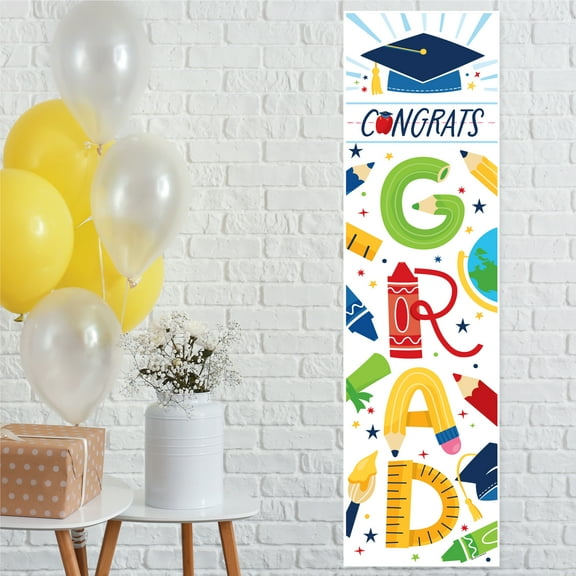 Big Dot of Happiness Elementary Graduation Party Door Decoration - Vertical Banner