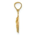 thumbnail image 2 of 14K Two-Tone Gold Charm Pendant 17 mm 10.5 & Rhodium Polished Diamond-Cut Corpus Circle, 2 of 4