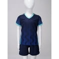 thumbnail image 2 of TSSOE Soccer Uniforms for Kids Boys Football Jersey V Neck Practice T Shirt and Sport Shorts Set Team Navy Blue M, 2 of 6