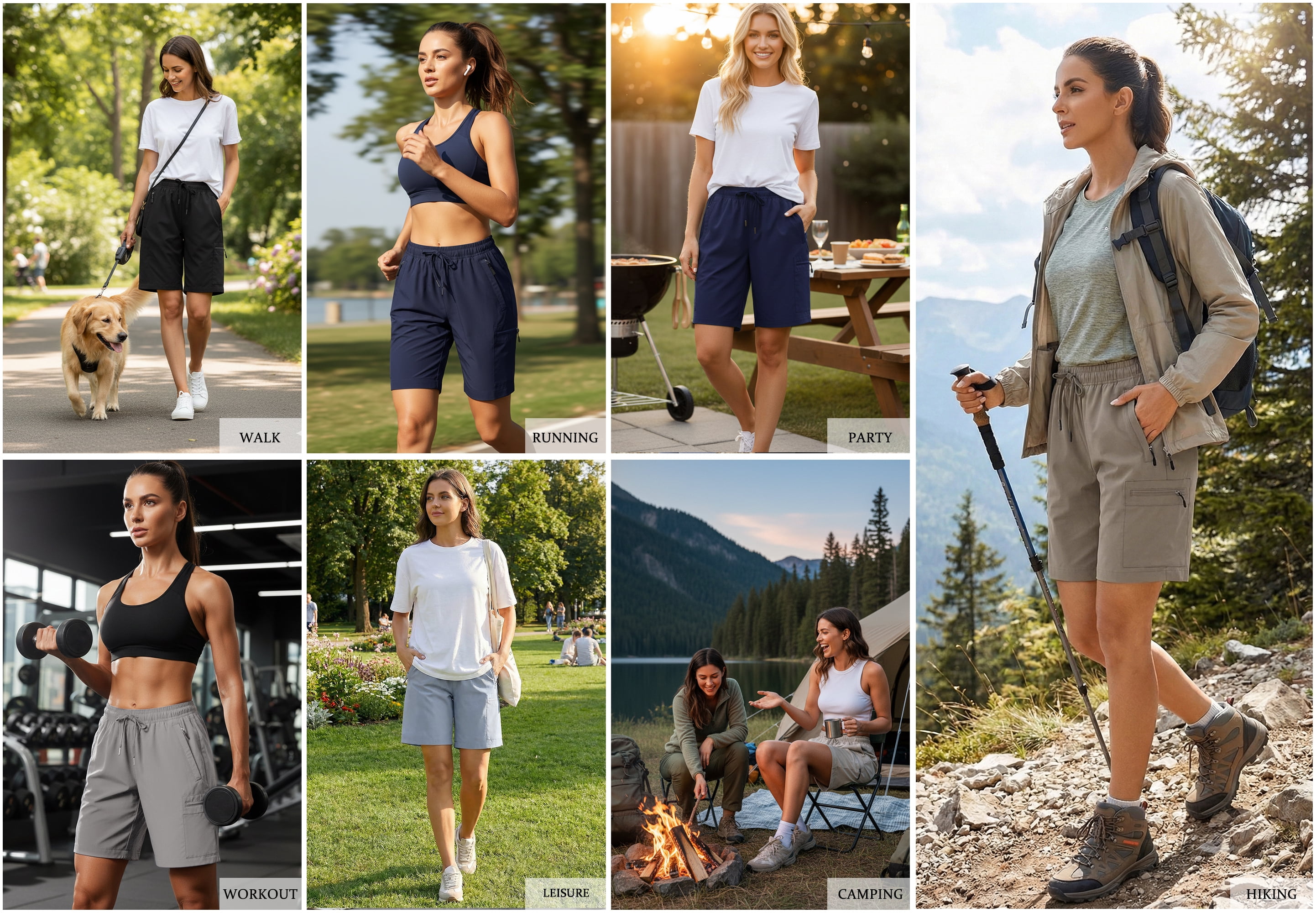 Rosvigor Womens Hiking Cargo Shorts Quick Dry Athletic Shorts for Women Golf Casual Summer Shorts with Pockets