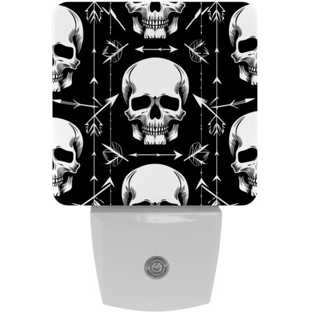 

Night Lights Plug Into Wall [2 Pack] Night Light for Kids LED Nightlight with Dusk to Dawn Sensor for Bathroom Decor Children Room Modern Cartoon Tribal Skull Arrow