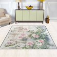 thumbnail image 5 of Ryvnso Rose Retro Flower Area Rug Floor Mats Non-Slip Home Carpet 63 x 48 inch, 5 of 7