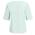 thumbnail image 5 of Comdrip Women Linen Shirt Women's T Shirts Loose Fit Tops 3/4 Length Sleeve Short Sleeve Tunic Blouse 2026 Linen Blouses for Women Light Green XL, 5 of 5