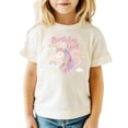 thumbnail image 5 of 5th Birthday Unicorn Shirt for Girls Rainbow Pastel Magical Fifth Birthday Party Tee for Kids Natural Shirt Youth Small, 5 of 8