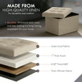 thumbnail image 5 of Ornavo Home 1 Pack Small Storage Ottoman Foldable Collapsible Rectangle Linen Ottoman Foot Rest Stool Seat, for Living Room, Bedroom, Home Office, Dorm - 12 x 16 x 12, Linen Taupe, 5 of 7