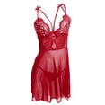 thumbnail image 4 of MEICHEN Night Gowns for Women Women Lingerie Open Front Dress Lace Chemise Sleepwear Mesh Nightgown with Thong Women's Sleep Dress, 4 of 4