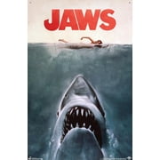Jaws - One Sheet Wall Poster with Push Pins, 22.375 x 34