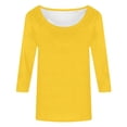 thumbnail image 4 of Trendfront Womens Crew Neck 3/4 Sleeve T Shirts Soft Comfort Tee Lightweight Breathable Classic Stylish Solid Color Casual Tops, 4 of 4