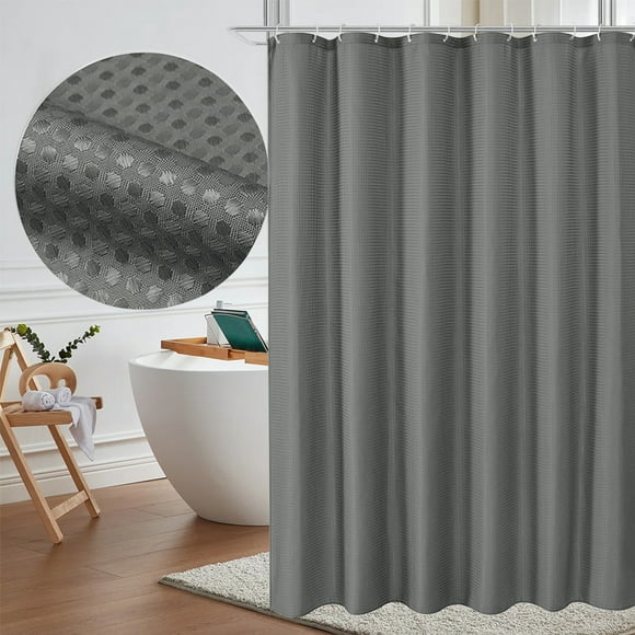 Xihbxyly Rideau de Douche en Tissu Turquoise pour Salle de Bain, Tissage en Tissu Robuste, Luxe Hôtelier, Ensemble de Rideaux de Bain en Polyester Lesté avec 12 Crochets en Plastique