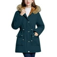 thumbnail image 2 of FAIWAD Women's Winter Thicken Fleece Jacket Removable Hooded Warm Sherpa FLeece Lined Waterproof Windproof Overcoat, 2 of 8