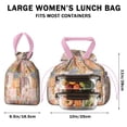 thumbnail image 5 of Pioneer Flower Drawstring Lunch Bag Women - Drawstring Lunch Bag Insulated for Work Office - Stain-Resistant Large Lunchbags for Women with Multi-Pockets, 5 of 6