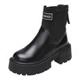 thumbnail image 1 of NECHOLOGY Botas Mujer Adulto Femenino Zapatos Botines mujer Las mujeres se deslizan en la moda Retro Toe que cubre las botas de suela gruesa Las mujeres botines mantienen el calor (Black, 8), 1 of 4