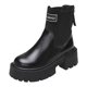 thumbnail image 1 of NECHOLOGY Botas Mujer Adulto Femenino Zapatos Botines mujer Las mujeres se deslizan en la moda Retro Toe que cubre las botas de suela gruesa Las mujeres botines mantienen el calor (Black, 8), 1 of 4