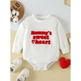 thumbnail image 2 of SUNSIOM Barboteuse Bébé Manches Longues Col Rond Lettre Cœur Broderie Body Saint-Valentin, 2 of 6