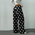 thumbnail image 4 of Hearthz Women's Fuzzy Plush Pajama Pants Plaid Soft Fuzzy Elastic Waist Wide Leg Lounge Pants with Pockets Fall Winter Warm Pajama Bottoms Women, 4 of 6