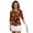 Autumn Maple Leaf Pattern, variant on HUIACONG Athletic Polo Shirts for Golf Outdoor Sports, Polyester Spandex Blend Quick Dry Fashionable Women's 3/4 Sleeve Golf Top, Vintage Mandala Floral