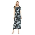 thumbnail image 1 of Robe Longue Simple Hawaïenne pour Femme à Manches Cap Luau L Midnight Bloom, 1 of 5