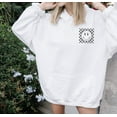 thumbnail image 6 of HAPPY SMILEY FACE Front Back Graphic Unisex Fleece Hooded Sweatshirt, 6 of 10