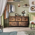 thumbnail image 2 of Dresser for Bedroom with 5 Drawers, Long Storage Tower Organizer Unit, Fabric Dresser, Storage Drawer Unit with Fabric Bins for Closet, Hallway，26.57"Hight, 2 of 18